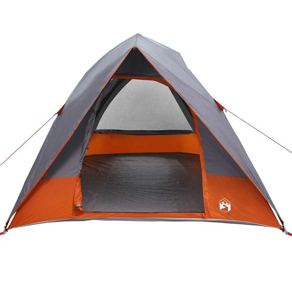 vidaXL Tenda da campeggio Grigio e arancione 320 x 275 x 190 cm