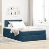vidaXL Struttura Letto Pouf con Materasso Blu Scuro 120x200 cm Velluto