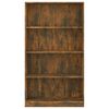 vidaXL Libreria a 4 Ripiani Rovere Fumo 80x24x142 cm Legno Multistrato
