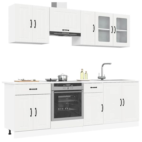 vidaXL Set Mobili da Cucina 8 pz Kalmar Bianco Legno Multistrato