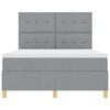 vidaXL Letto a molle con materasso Grigio chiaro 140 x 200 cm Tessuto