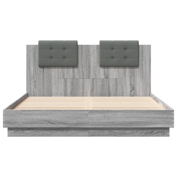 vidaXL Giroletto Testiera Grigio Sonoma 150x200 cm Legno Multistrato
