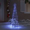 vidaXL Albero di Natale LED con 390 LED con supporto Blu 250 cm Ferro