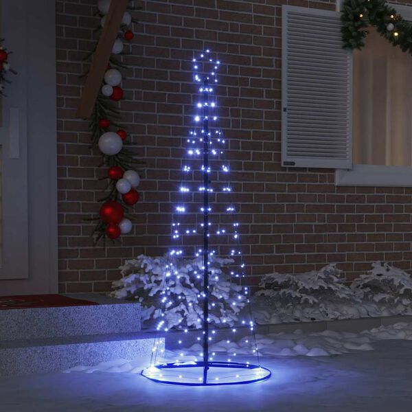 vidaXL Albero di Natale LED con 390 LED con supporto Blu 250 cm Ferro