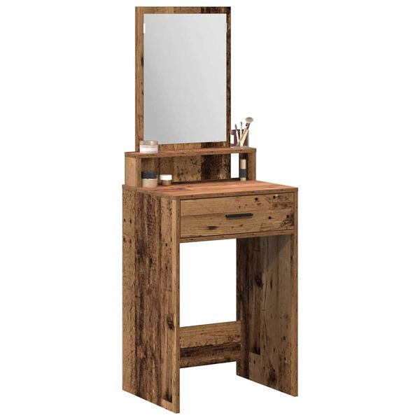 vidaXL Tavolo da Trucco con cassetto Legno vecchio 50 x 41 x 140 cm