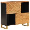 vidaXL Credenza Marrone e Nera 80x33,5x75cm in Legno Massello di Mango