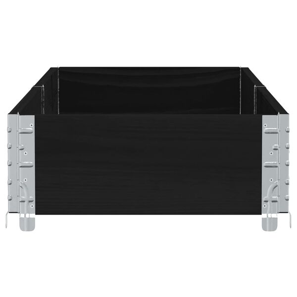 vidaXL Fioriera da Giardino Nera 150x50 cm in Legno Massello di Pino