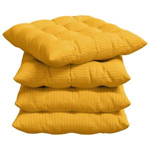 vidaXL Cuscini per Seduta 4 pcs Giallo Chiaro 40 x 40 x 6 cm