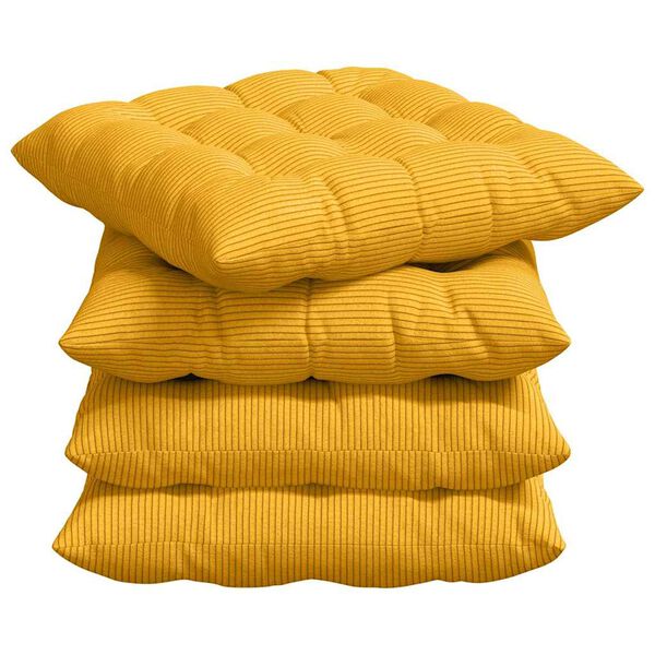 vidaXL Cuscini per Seduta 4 pcs Giallo Chiaro 40 x 40 x 6 cm