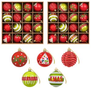 vidaXL Set di Palline di Natale 32 pz Verde chiaro e rosso &Oslash; 6 cm