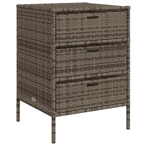 vidaXL Armadietto Portaoggetti Giardino Grigio 55x59x80cm Polyrattan