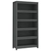 vidaXL Libreria Grigia 80x35x154 cm in Legno Massello di Pino