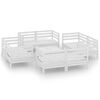 vidaXL Set Divani da Giardino 9 pz Bianco in Legno Massello di Pino