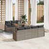 vidaXL Set Divano da Giardino 8 pcs Grigio Poly Rattan