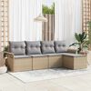 vidaXL Set Divano da Giardino con cuscino 5 pcs Beige polyrattan