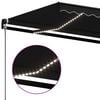 vidaXL Tenda da Sole Retrattile Manuale con LED 600x350 cm Antracite