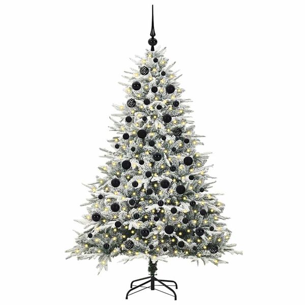 vidaXL Albero di Natale Artificiale Pre-illuminato con Set di Palline