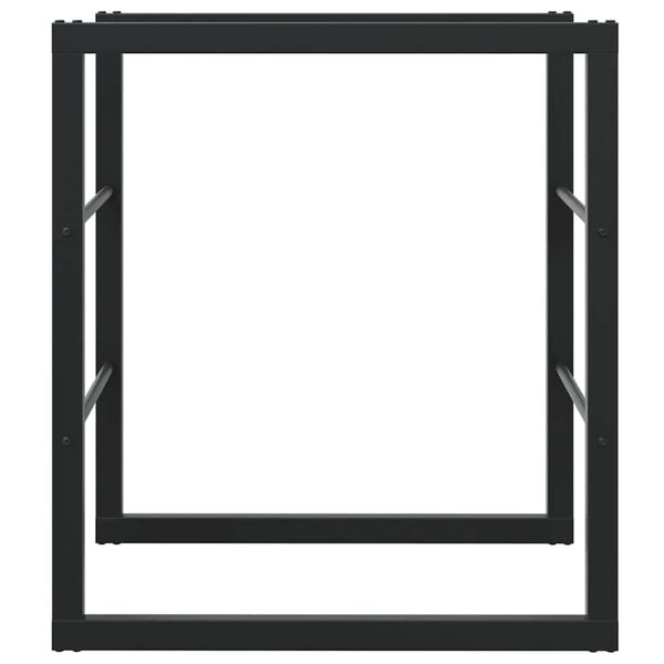 vidaXL Rastrelliera per Legna da Ardere Nera 55x30x61 cm in Acciaio