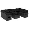 vidaXL Set Divani da Giardino 10pz con Cuscini in Polyrattan Nero