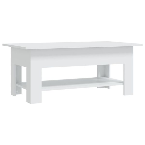 vidaXL Tavolino da Salotto Bianco 102x55x42 cm in Truciolato