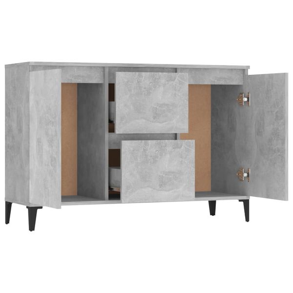 vidaXL Credenza Grigio Cemento 102x35x70 cm in Legno Multistrato