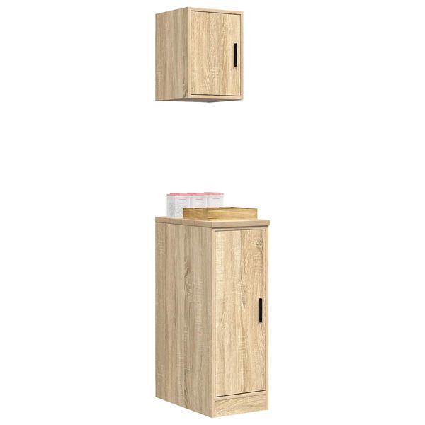 vidaXL Armadi da Garage 2 pz Rovere Sonoma in Legno Multistrato