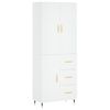 vidaXL Credenza Bianca 69,5x34x180 cm in Legno Multistrato