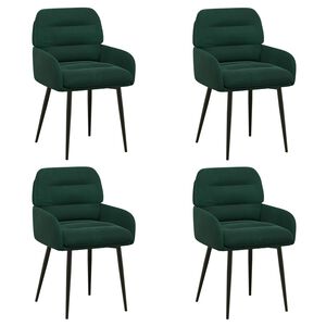 vidaXL Sedie da pranzo 4 pcs Velluto (V) Verde Scuro 59 x 59,5 x 90 cm