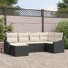 vidaXL Set di divani con cuscino 6 pcs Nero polyrattan