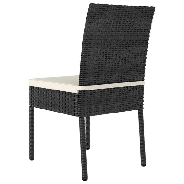 vidaXL Sedie da Pranzo per Giardino 2 pz in Polyrattan Nero