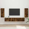 vidaXL Set mobile TV 4 pcs Rovere fum&eacute; Legno multistrato