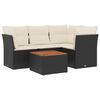 vidaXL Set Divani da Giardino 5 pz con Cuscini in Polyrattan Nero