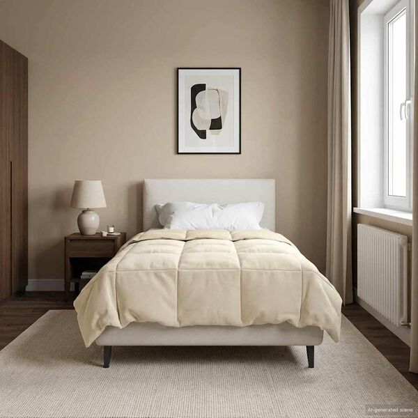 vidaXL Duvet Estivo Trapuntato Crema 135 x 220 cm Microfibra