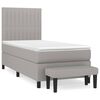 vidaXL Giroletto a Molle con Materasso Grigio Chiaro100x200 cm Tessuto