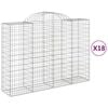 vidaXL Cesti Gabbioni ad Arco 18 pz 200x50x140/160 cm Ferro Zincato