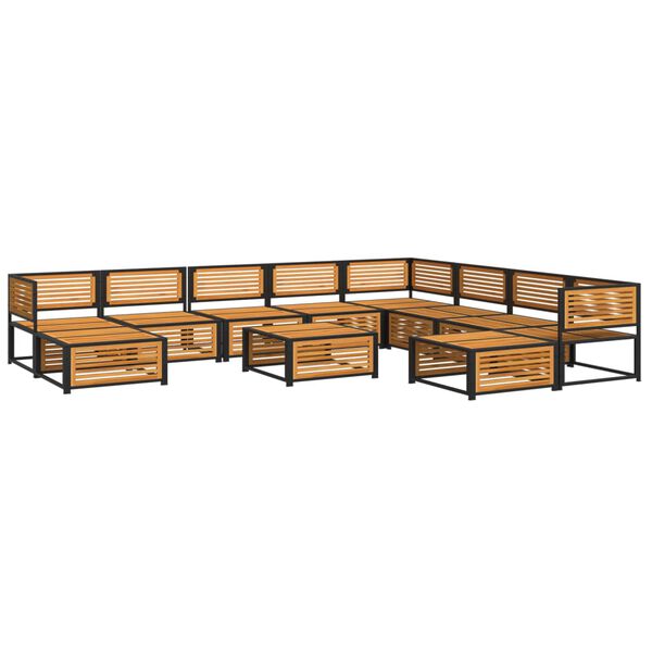 vidaXL Set Divano da Giardino 11 pz con Cuscini Legno Massello Acacia