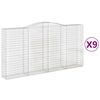vidaXL Cesti Gabbioni ad Arco 9 pz 400x50x200/220 cm Ferro Zincato