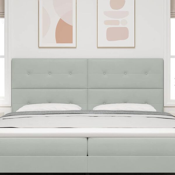 vidaXL Testiera LED con testiera Grigio chiaro 200 cm Poliestere