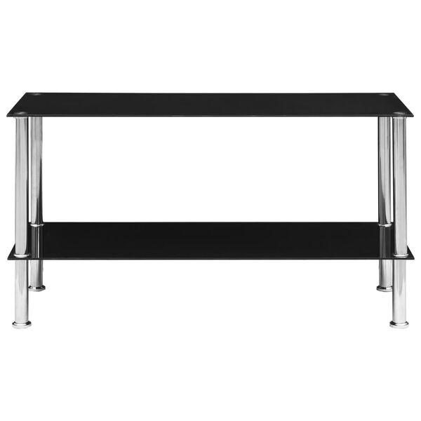 vidaXL Tavolino da Salotto Nero 110x43x60 cm in Vetro Temperato