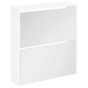 vidaXL Scarpiera con 2 Ripiani e Specchio Bianco 63x17x67 cm