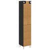vidaXL Credenza 2 pcs Rovere Nero Vetro