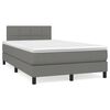 vidaXL Letto a Molle Materasso e LED Grigio Scuro 120x190cm in Tessuto