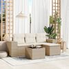 vidaXL Set Divano da Giardino 5 pz con Cuscini Beige in Polyrattan
