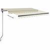 vidaXL Tenda da Sole Retrattile Manuale con LED 350x250 cm Crema