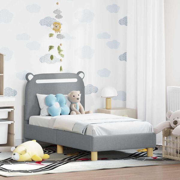 vidaXL Struttura letto per bambini con testata Grigio chiaro