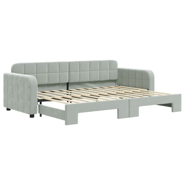 vidaXL Divano Letto con Letto Estraibile Grigio Chiaro 80x200 Velluto