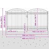 vidaXL Cancello per recinzione Grigio 301 x 224.5 cm Acciaio