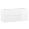 vidaXL Mobile Lavabo Bianco Lucido 100x38,5x45 cm in Legno Multistrato