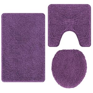 vidaXL Set di tappetini antiscivolo per il bagno 3 pcs Viola PP