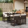 vidaXL Set da Pranzo da Giardino 5pz con Cuscini in Polyrattan Marrone